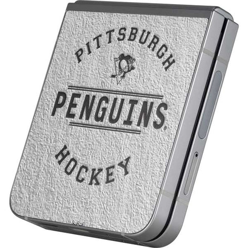 NHL Pittsburgh Penguins Black Text Galaxy Z Flip6 Skin